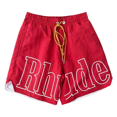 Pre-owned Rhude Logo Track Short 'red/white' | Men's Size S