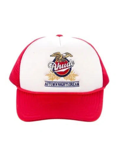 Pre-owned Rhude Logo Trucker Hat In Red