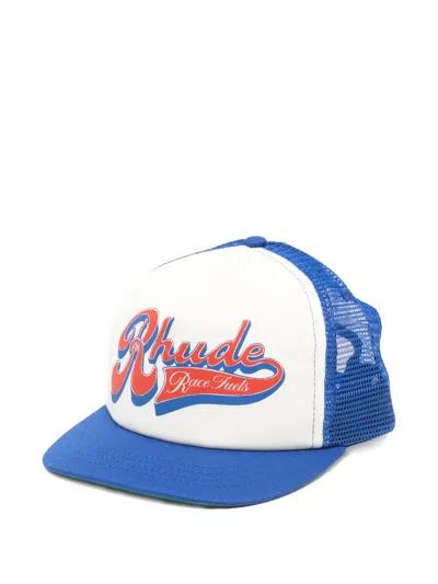 Rhude Logo-detail Trucker Cap In Blue