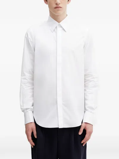 Rhude Logo-embroidered Button-down Shirt In White