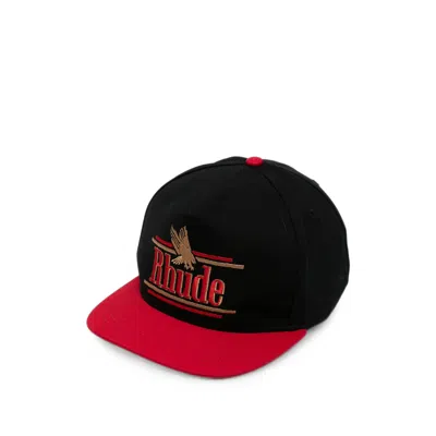 RHUDE LOGO-EMBROIDERED EAGLE-MOTIF CAP
