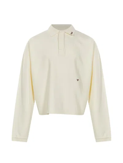 Rhude Logo-embroidered Long-sleeve Polo Shirt In Neutral