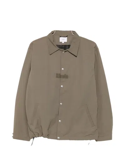 Rhude Overshirt With Embroidered Logo In Brown