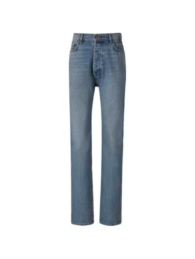 Rhude Logo-embroidered Straight-leg Jeans In Blue