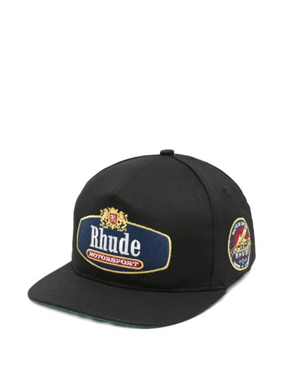 Rhude Baseball Cap With Logo Patch In Black