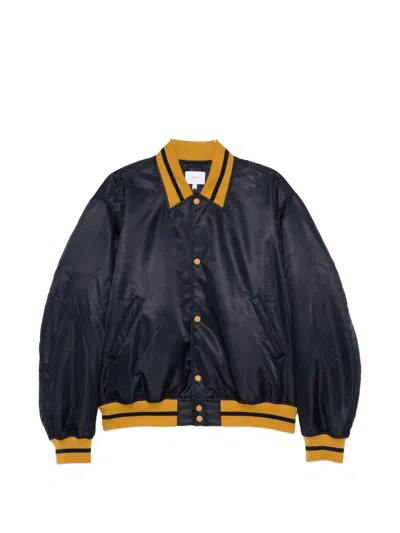 Rhude Logo-patch Striped-trim Jacket In Black