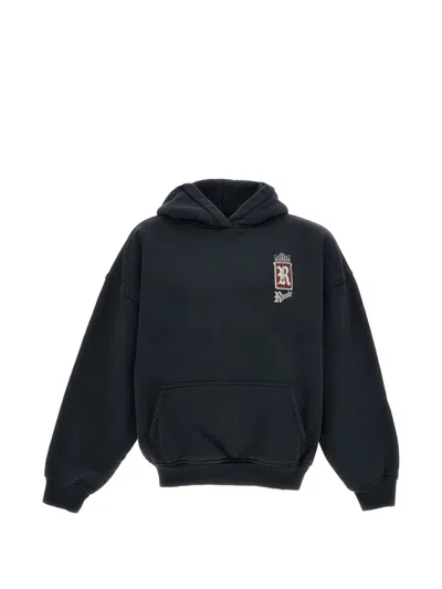 Rhude Logo-print Cotton Hoodie In Black