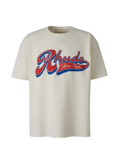 Rhude Logo-print Cotton T-shirt In Gray