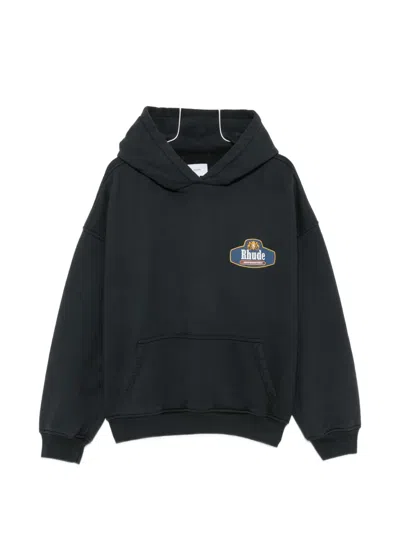Rhude Logo-print Hoodie In Black