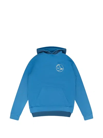 Rhude Logo-print Layered-design Hoodie In Blue
