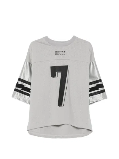 Rhude Logo-print Mesh T-shirt In Gray