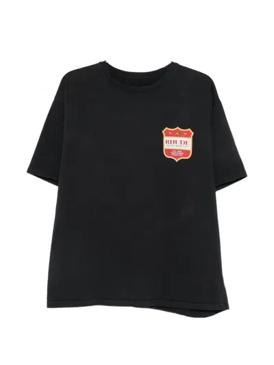 Rhude Logo-print Short-sleeve T-shirt In Black