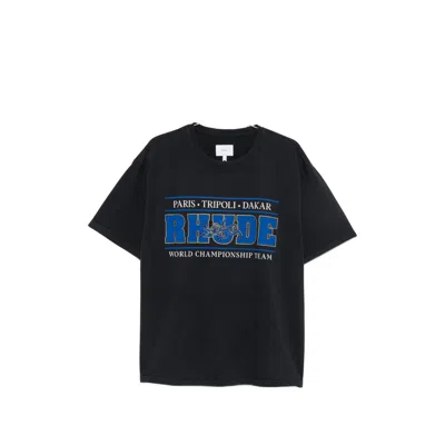 Rhude Logo-print Short-sleeve T-shirt In Black