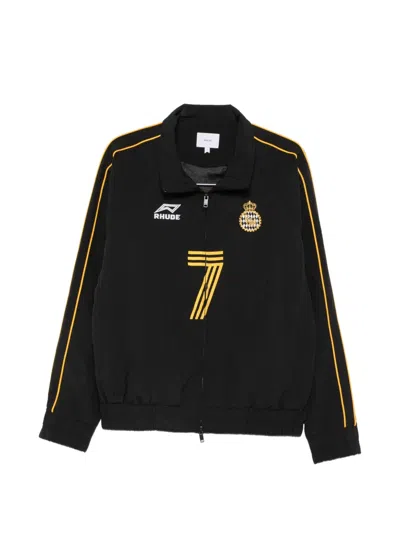 Rhude Logo-print Side-stripe Lightweight Jacket In Black