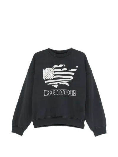 Rhude Sweater With Logo Print In Black