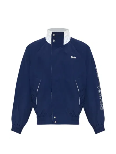 Rhude Logo-print Track Jacket In Blue