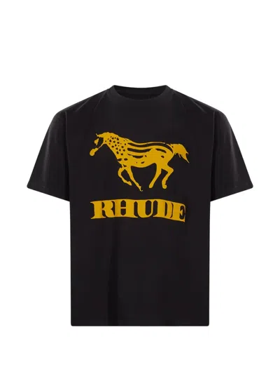 Rhude Logo-print T-shirt In Black