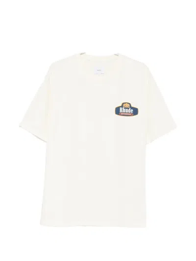 Rhude Logo-print T-shirt In White