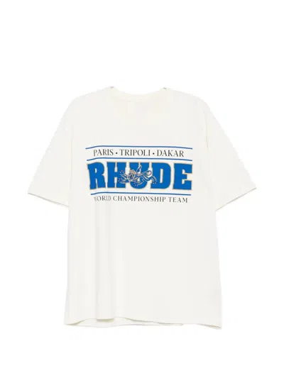 Rhude Logo-print T-shirt In White