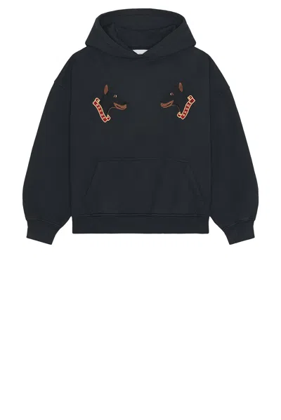 Rhude Dog-embroidered Hoodie In Black