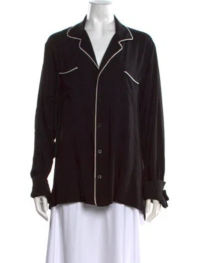 Pre-owned Rhude Long Sleeve Button-up Top In Black