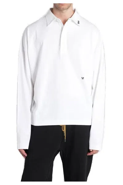 Rhude Fontaine Ls Jersey Polo Shirt In White