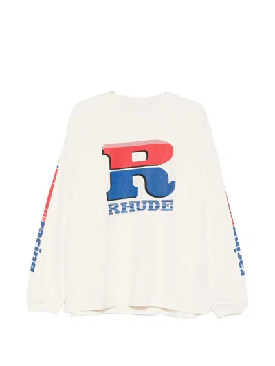 Rhude Logo Long-sleeve Sweatshirt In Neutral