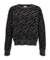 Rhude Zebra Crew Neck Sweater With Ribbed Cuffs In Black