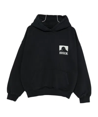 Rhude Long-sleeved Sweatshirt In Black