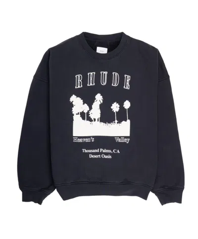 Rhude Long-sleeved Sweatshirt In Blue