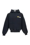Rhude Loose-fit Hooded Sweatshirt With Ribbed Cuffs In Blue