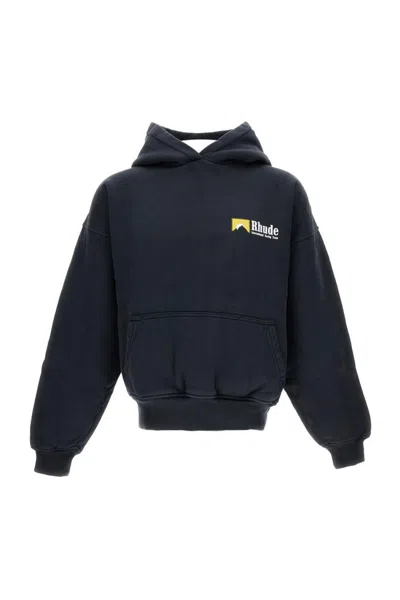 RHUDE RHUDE LOOSE-FIT HOODED SWEATSHIRT WITH RIBBED CUFFS
