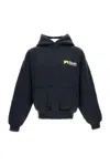 Rhude Loose-fit Hooded Sweatshirt With Ribbed Cuffs In Blue