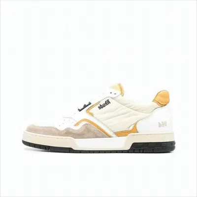 Rhude Low-top Sneakers With Suede And Mustard Accents In White