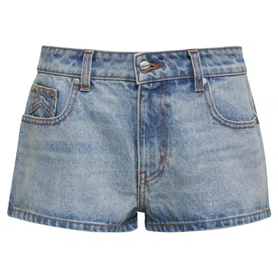 Pre-owned Rhude Low-waist Denim Short 'light Inidigo' | Multi-color | Women's Size 25