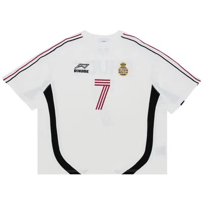 Pre-owned Rhude Lundun Soccer Jersey 'white/black/red' | Men's Size S