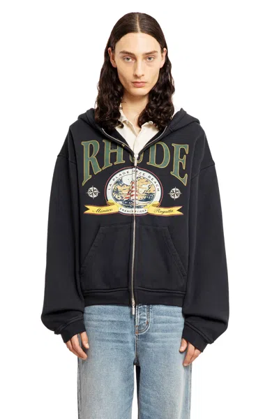 Rhude Man Black Sweatshirts