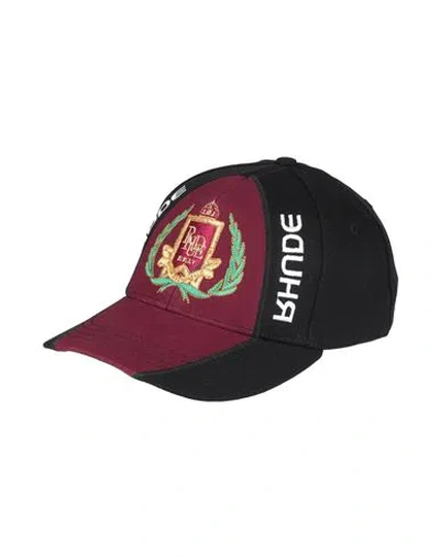 Rhude Man Hat Black Size Onesize Cotton, Polyester