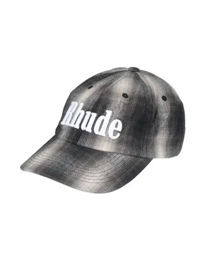 Rhude Man Hat Grey Size Onesize Cotton In Gray