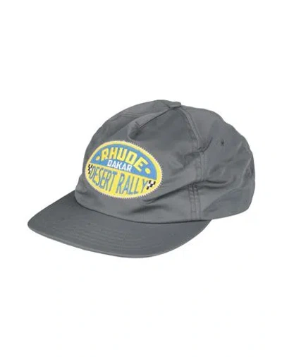 Rhude Man Hat Grey Size Onesize Nylon, Polyester, Cotton In Gray