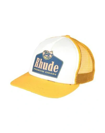 Rhude Man Hat Mandarin Size Onesize Polyester, Cotton In Orange