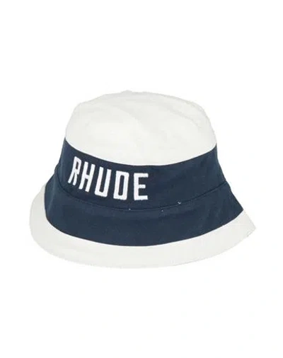 Rhude Man Hat Navy Size Onesize Cotton In Blue