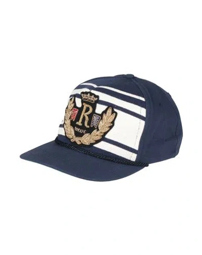 Rhude Man Hat Navy Size Onesize Cotton, Polyester In Blue
