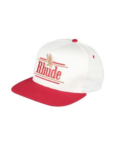 Rhude Man Hat White Size Onesize Polyester, Cotton