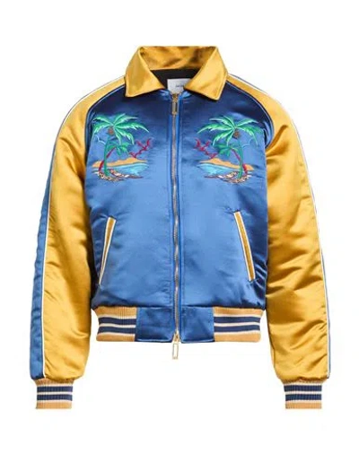 Rhude Man Jacket Slate Blue Size Xl Polyester