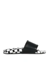 Rhude Logo Printed Checked Slides In Black