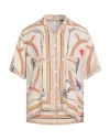 Rhude Man Shirt Beige Size L Silk In Animal Print