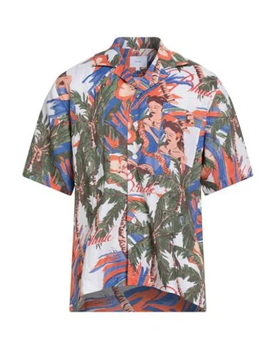 RHUDE RHUDE MAN SHIRT BLUE SIZE XL LINEN