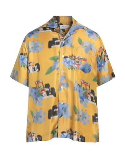 Rhude Man Shirt Marigold Size M Silk In Yellow