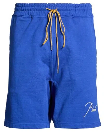 Rhude Man Shorts & Bermuda Shorts Blue Size Xl Cotton